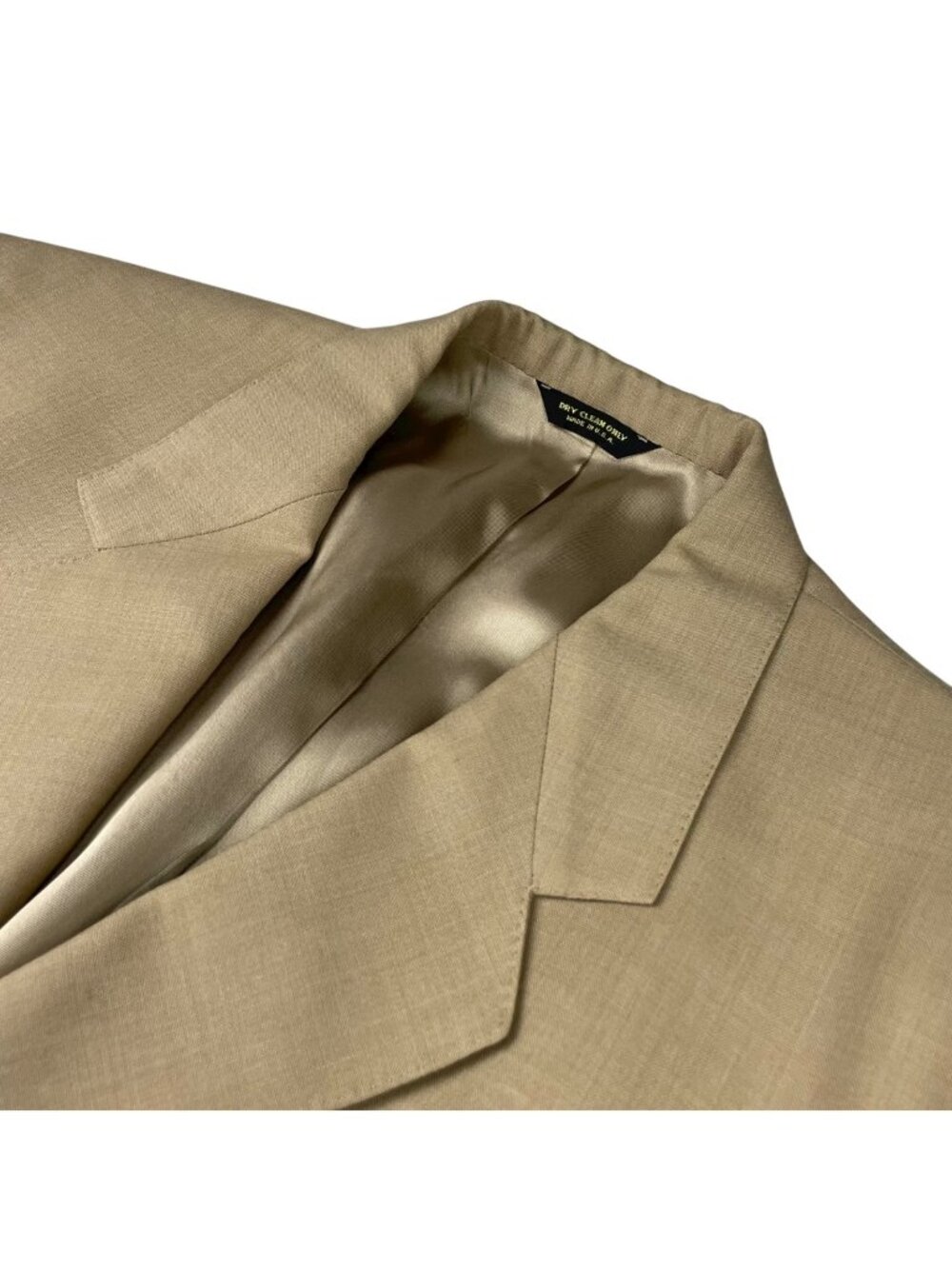 Holland & Sherry Men's 100% Wool 3-Button Blazer Khaki/Tan • USA • 42R